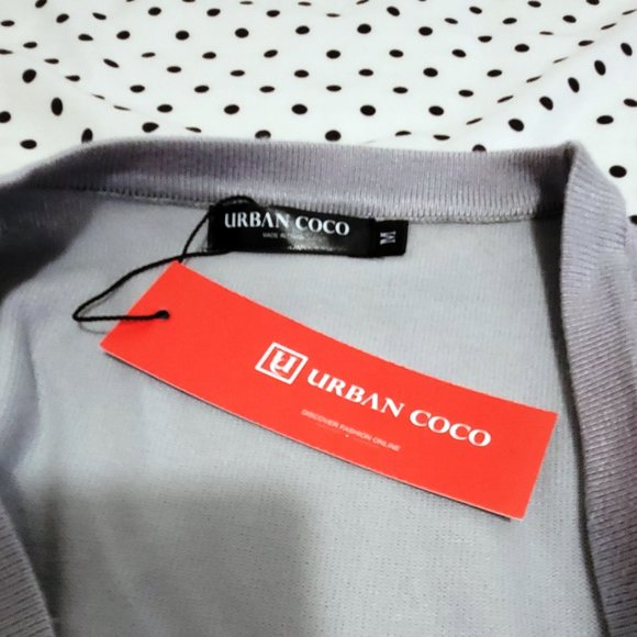 New With Tags Urban CoCo Women's Cropped Cardigan V-Neck  3/4 Sleeve - Picture 11 of 11